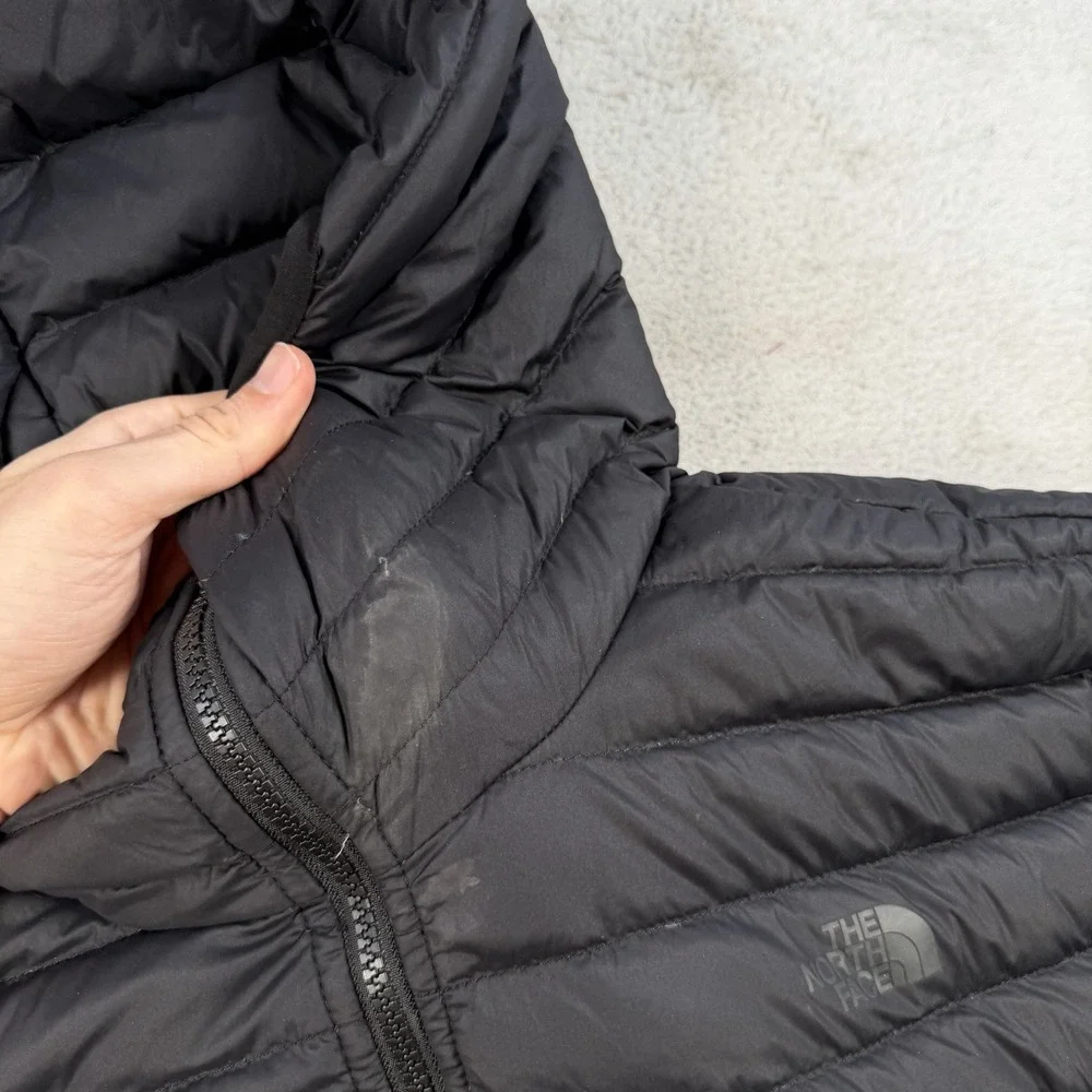The North Face Jacket Mens 2XL Black Down Puffer 700 Stretch Hooded Full Zip